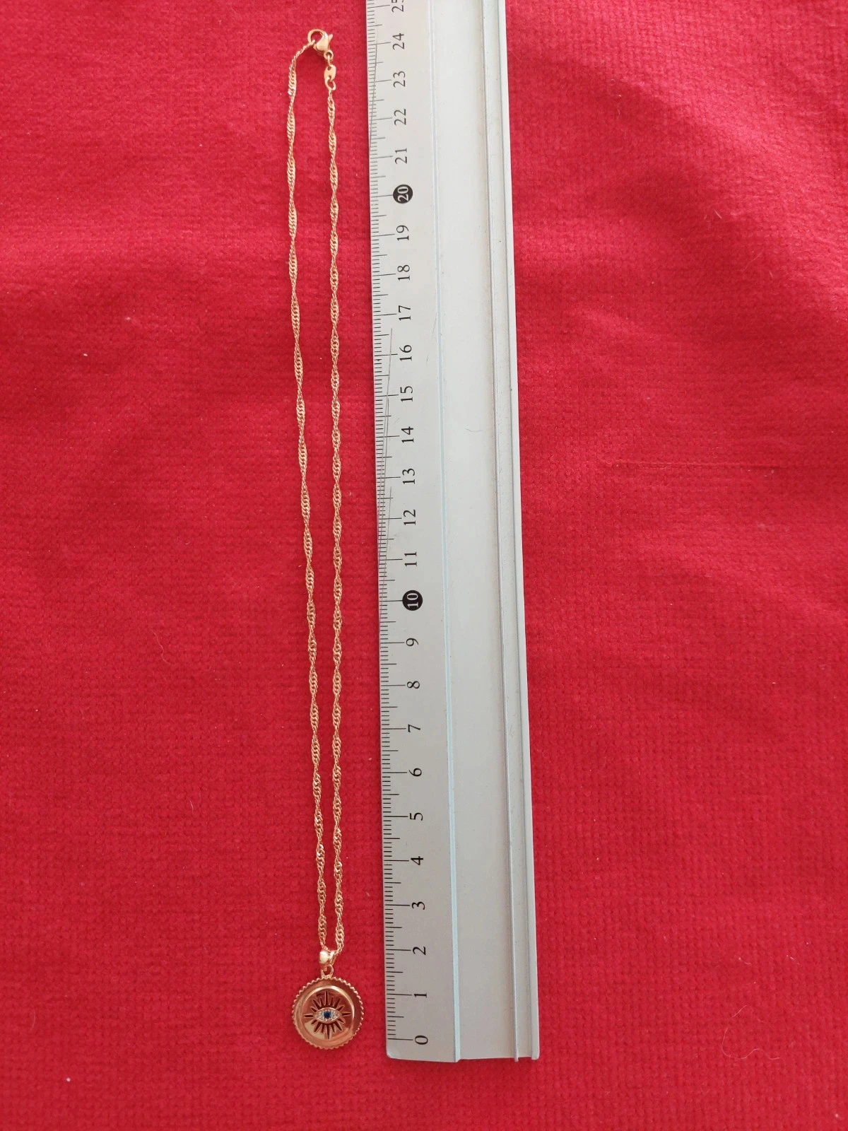 Collier chaîne Singapour & Pendentif Œil Céleste Protecteur doré. – photo 4